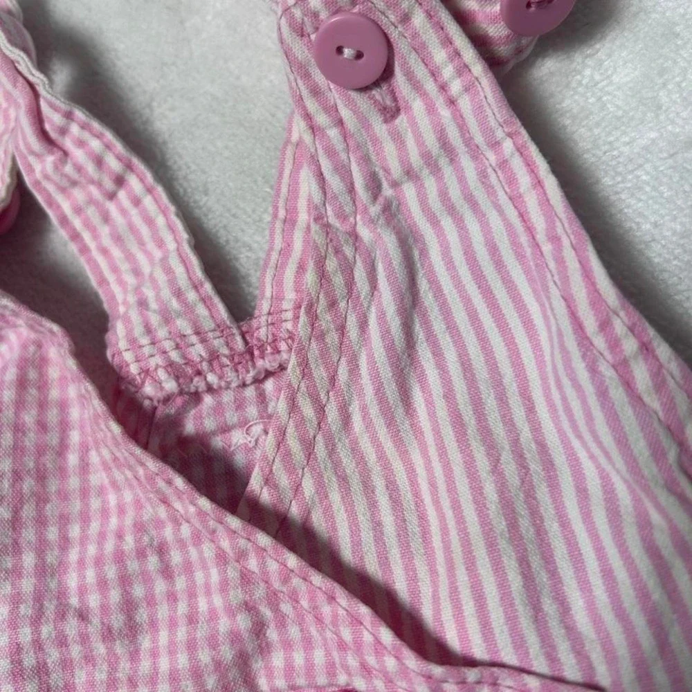 VINTAGE OSHKOSH PINK AND WHITE GINGHAM JUMPER DRESS USA‎  2T